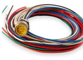 PotCon industrial circular metric connector with integral wires