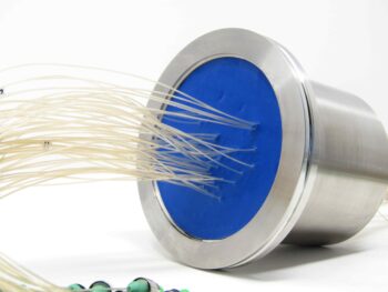 Custom KF feedthrough with optical fibers