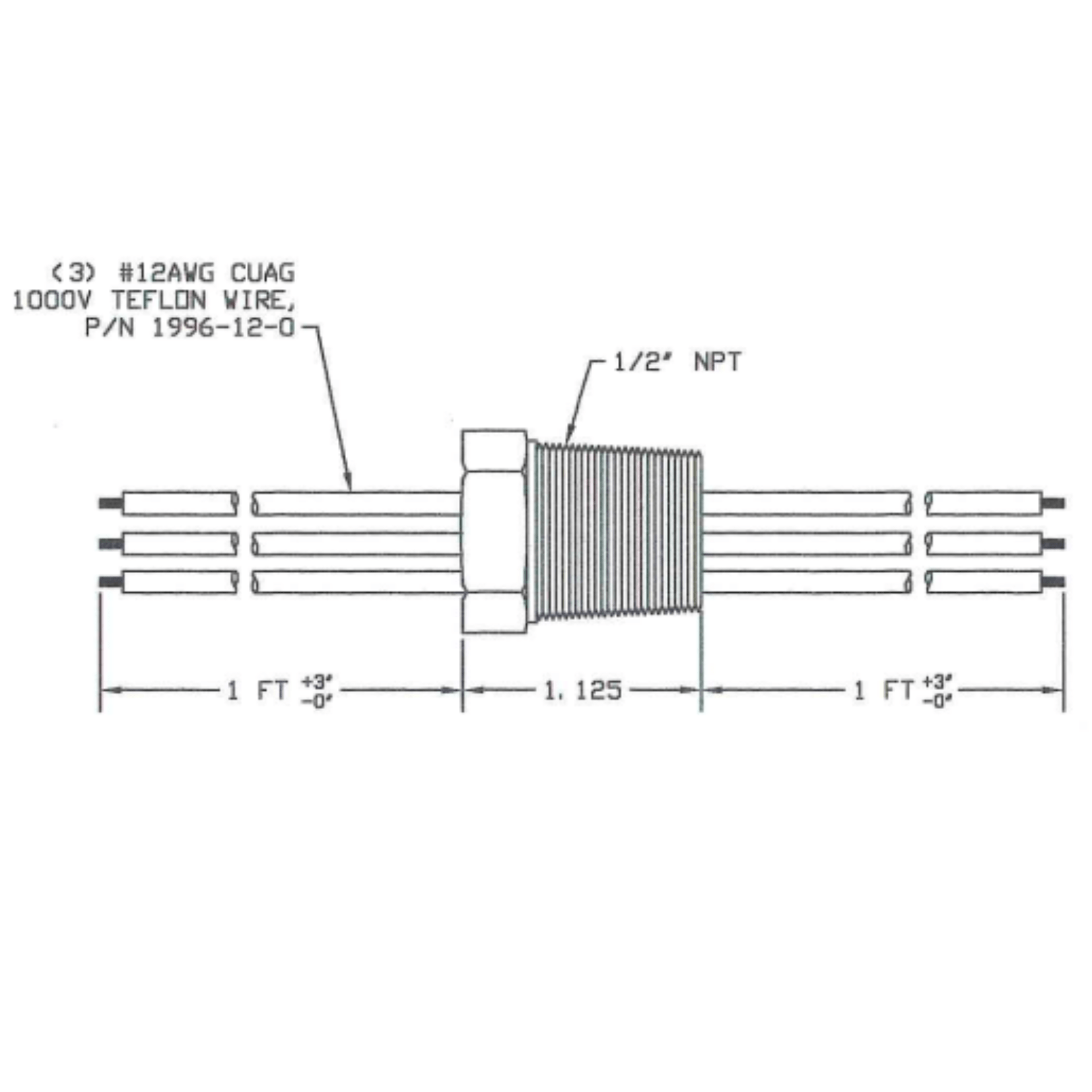 28010-1-1 HERMETIC WIRE FEEDTHROUGH