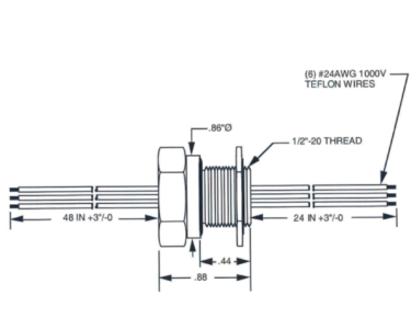 28186 Hermetic Wire Feedthrough