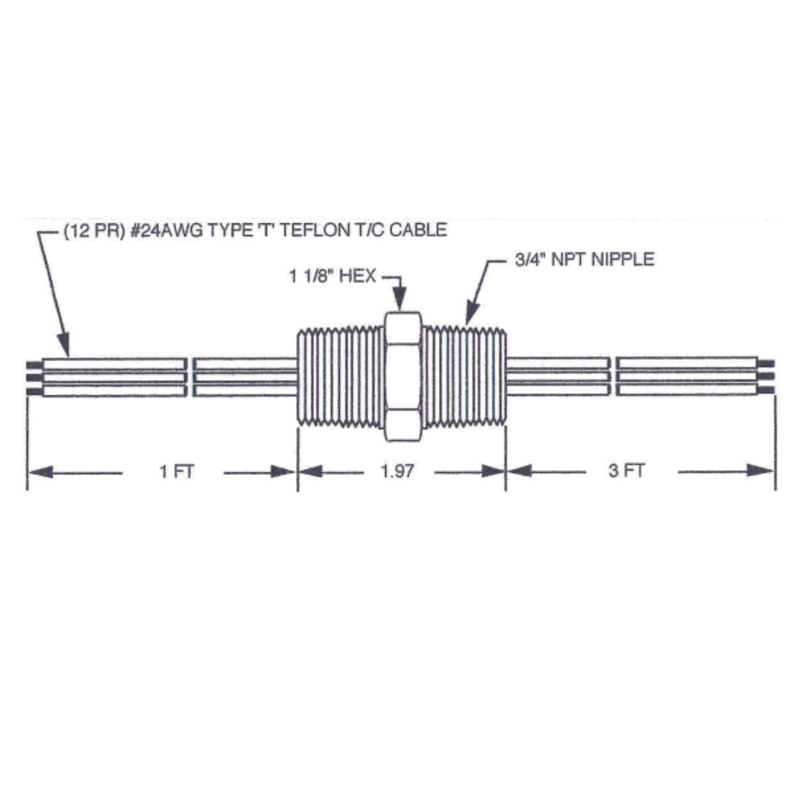 28081T-1-3 HERMETIC WIRE FEEDTHROUGH