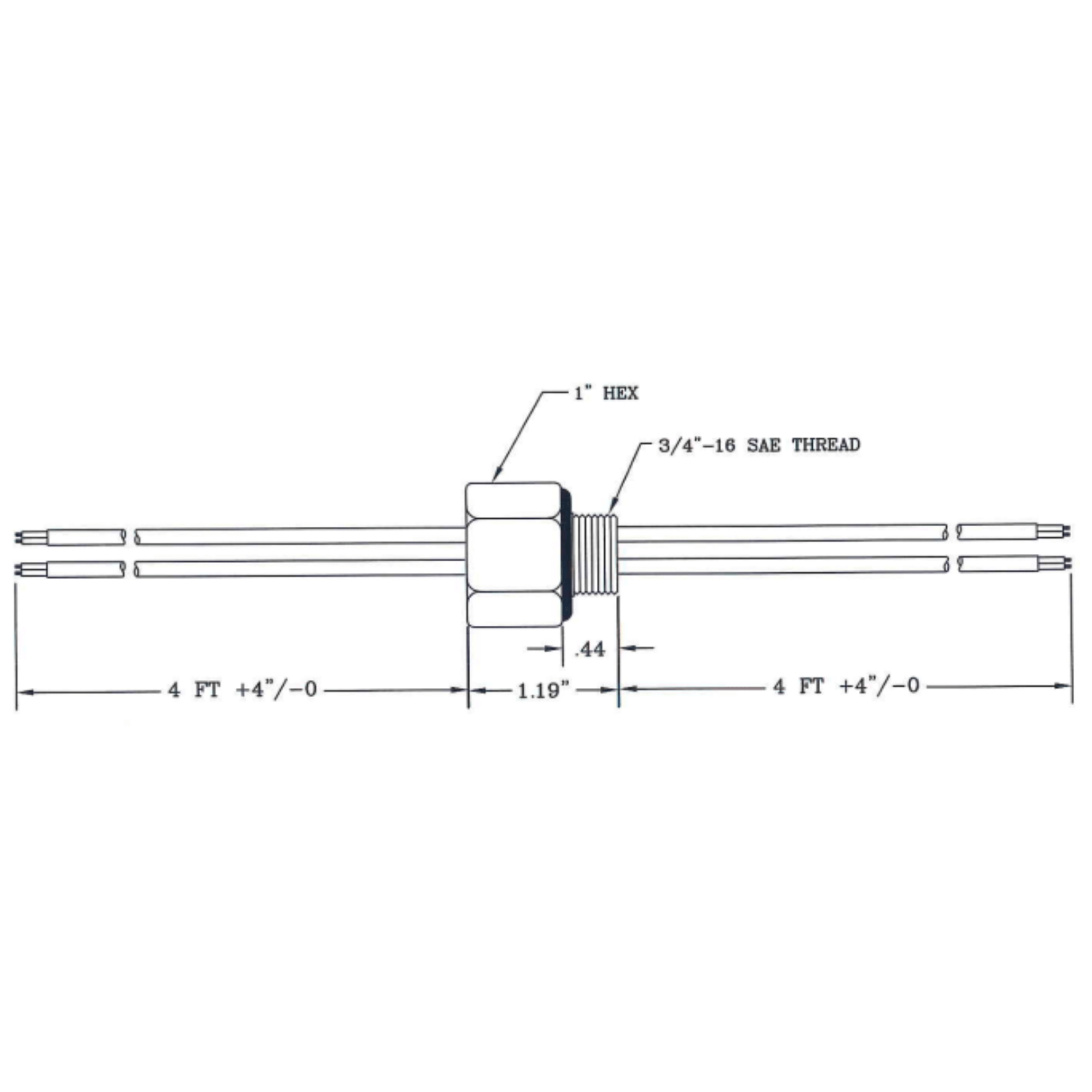 28165K-4-4 HERMETIC WIRE FEEDTHROUGH