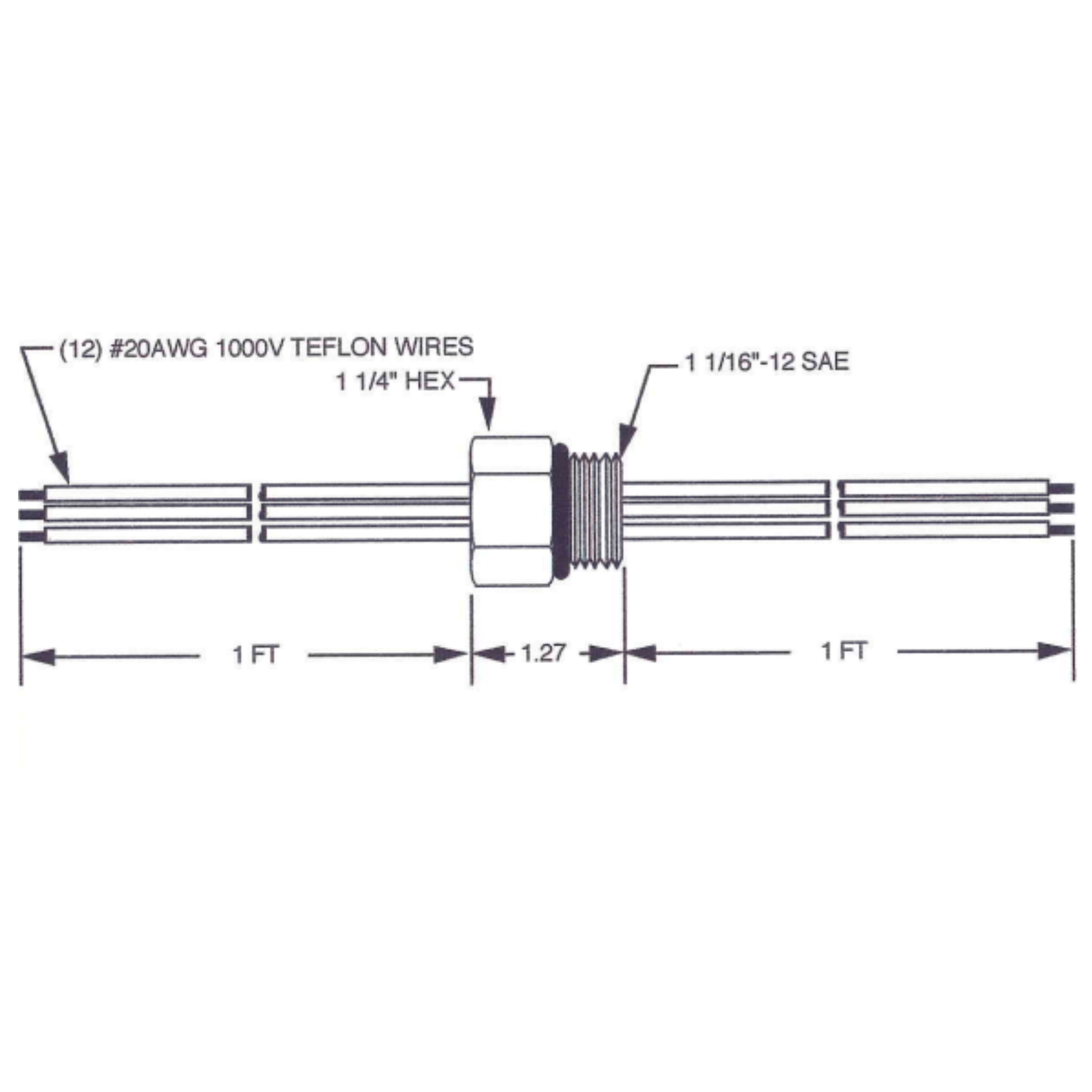 28174-1-1 HERMETIC WIRE FEEDTHROUGH