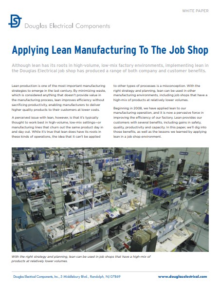 Applying Lean Manufacturing To The Job Shop