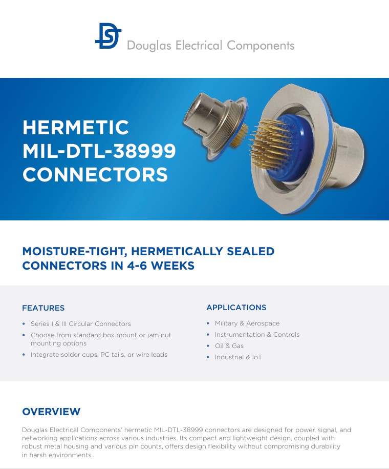 Hermetic 38999 connectors datasheet